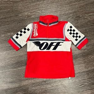 Off-white woman’s racer tee